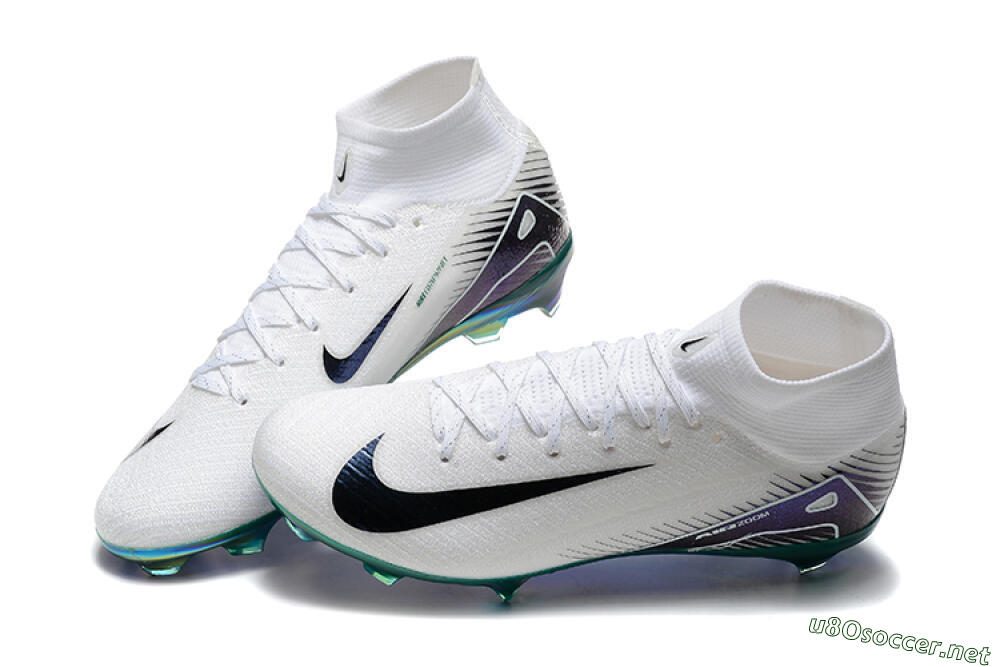 Unisex Nike Air Zoom Mercurial Superfly 10 Elite FG Football Boots - White/Blue/Gold 6