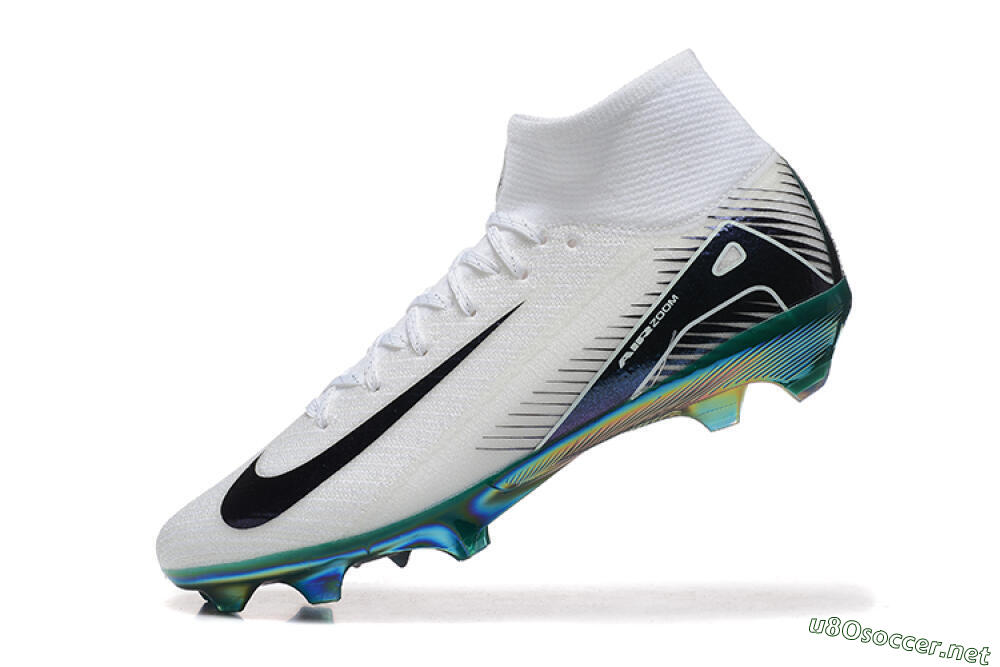 Unisex Nike Air Zoom Mercurial Superfly 10 Elite FG Football Boots - White/Blue/Gold 8