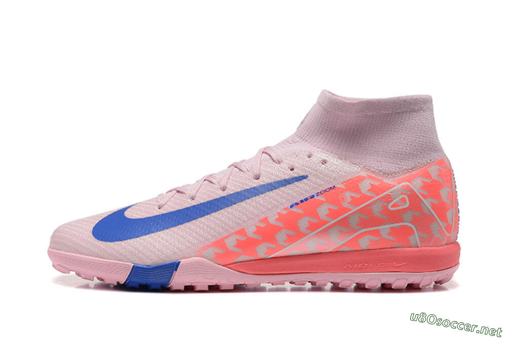 Unisex Nike Air Zoom Mercurial Superfly 10 Elite TF Football Shoes - Pink/Blue/White 0