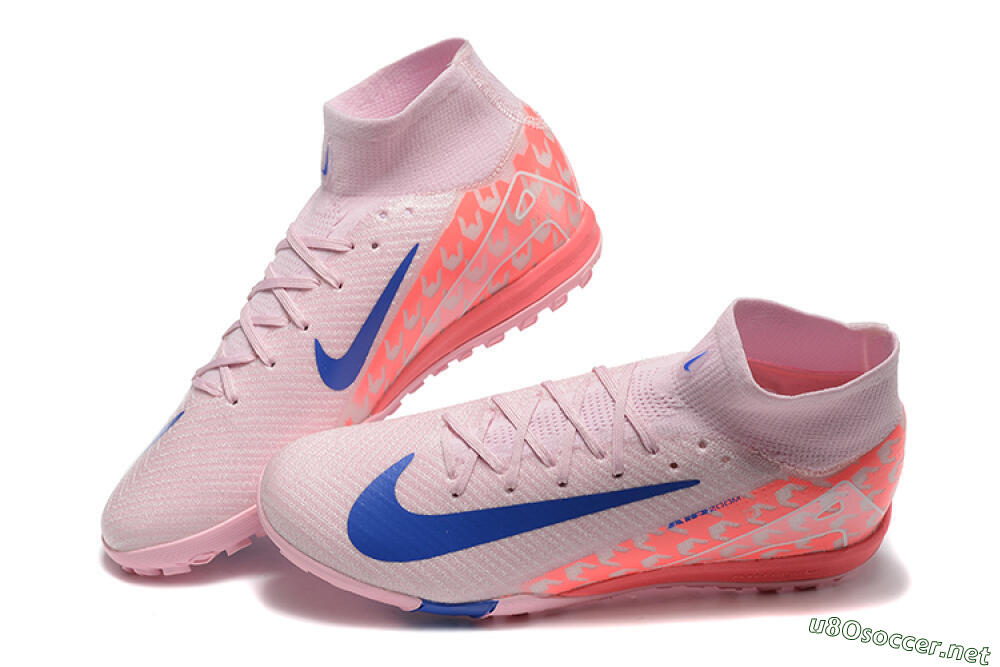 Unisex Nike Air Zoom Mercurial Superfly 10 Elite TF Football Shoes - Pink/Blue/White 6