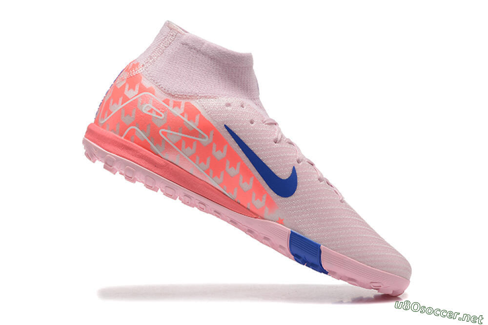 Unisex Nike Air Zoom Mercurial Superfly 10 Elite TF Football Shoes - Pink/Blue/White 7
