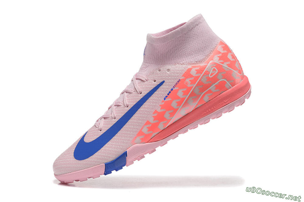 Unisex Nike Air Zoom Mercurial Superfly 10 Elite TF Football Shoes - Pink/Blue/White 8