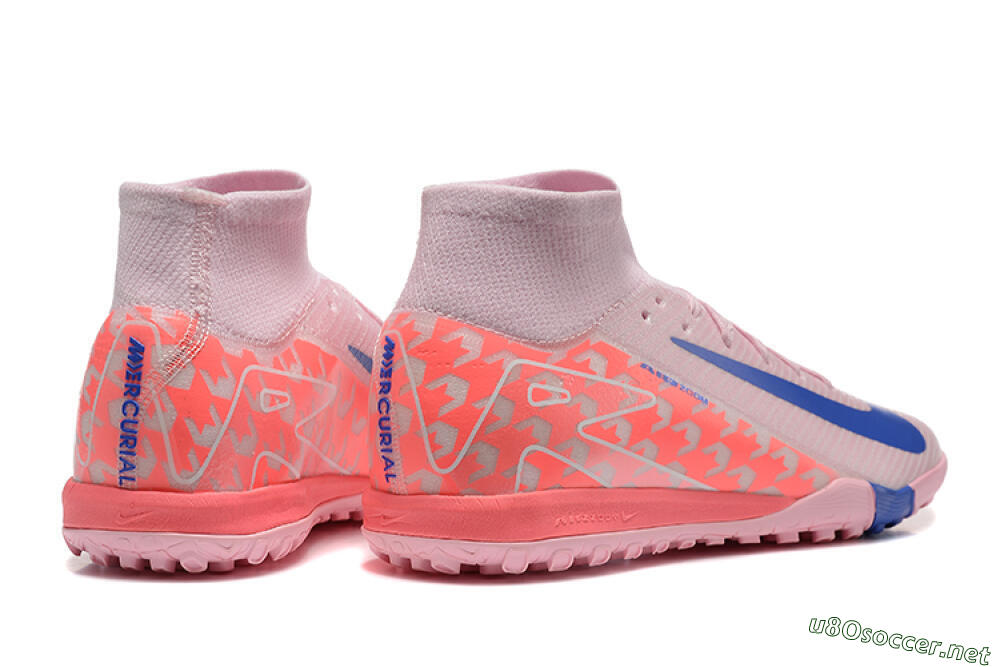 Unisex Nike Air Zoom Mercurial Superfly 10 Elite TF Football Shoes - Pink/Blue/White 9