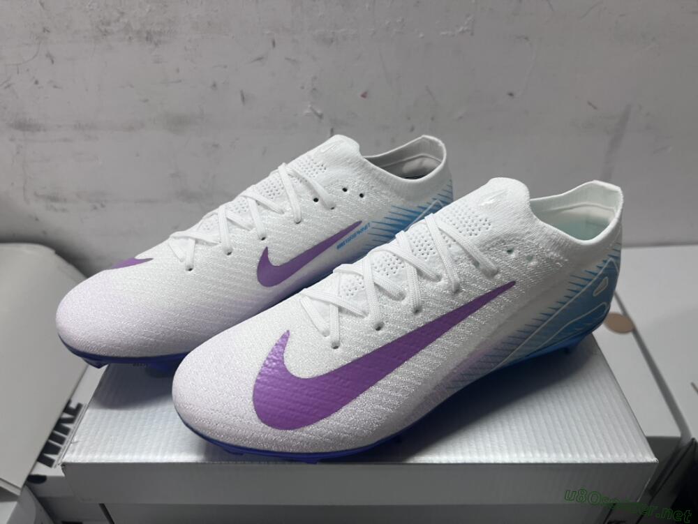 Men's Nike Air Zoom Mercurial Vapor 16 Elite FG Football Boots - White/Purple/Blue