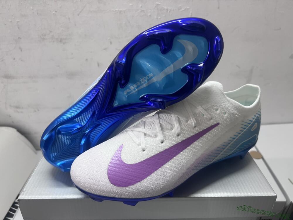 Men's Nike Air Zoom Mercurial Vapor 16 Elite FG Football Boots - White/Purple/Blue