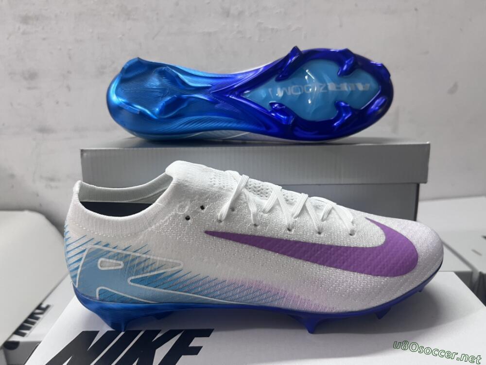 Men's Nike Air Zoom Mercurial Vapor 16 Elite FG Football Boots - White/Purple/Blue