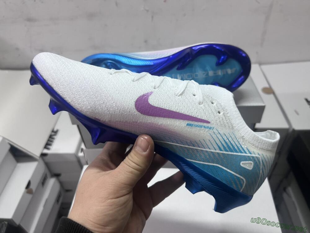 Men's Nike Air Zoom Mercurial Vapor 16 Elite FG Football Boots - White/Purple/Blue