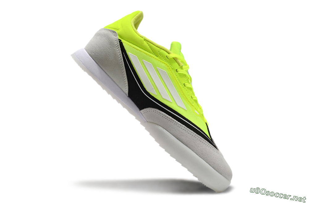 Men's Messi x Adidas F50 Elite IC Football Shoes - Yellow/Grey/Black 4