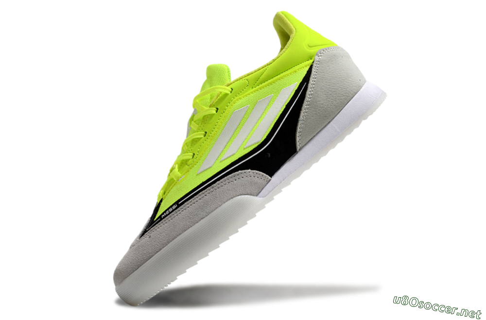 Men's Messi x Adidas F50 Elite IC Football Shoes - Yellow/Grey/Black 5