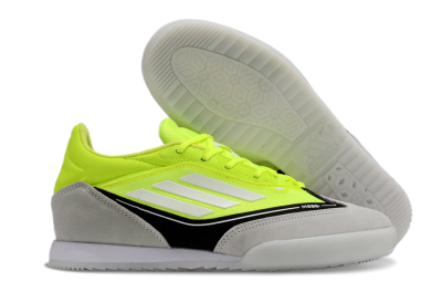 Men's Messi x Adidas F50 Elite IC Football Shoes - Yellow/Grey/Black