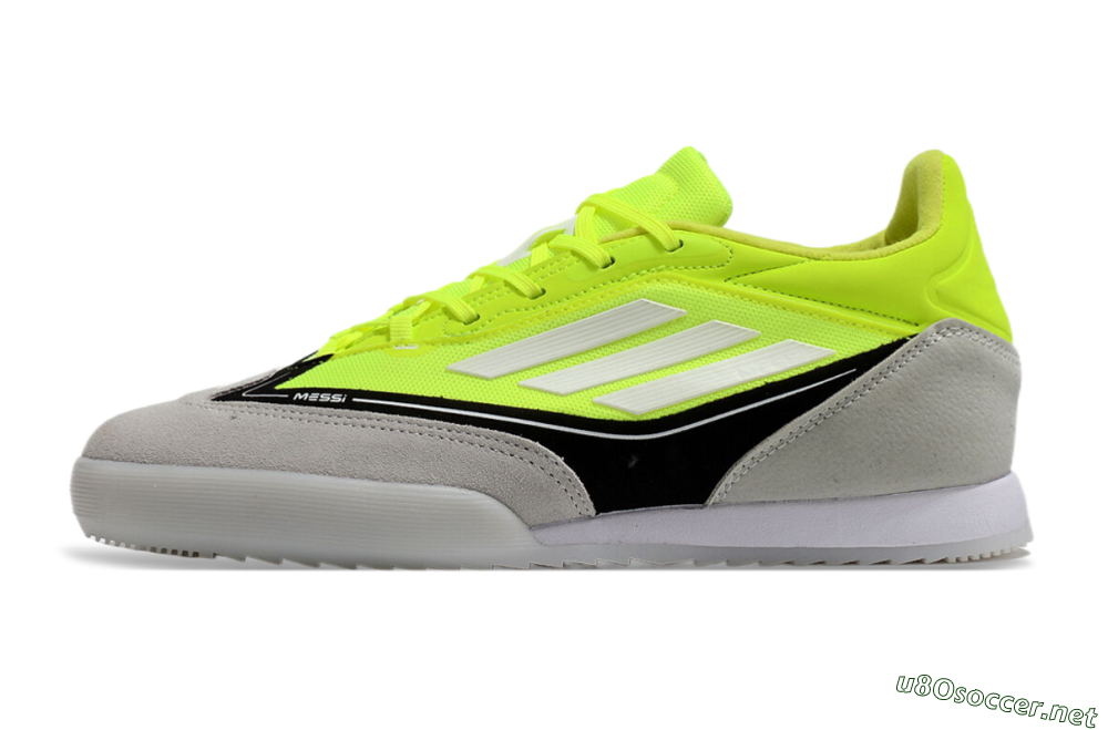 Men's Messi x Adidas F50 Elite IC Football Shoes - Yellow/Grey/Black 0