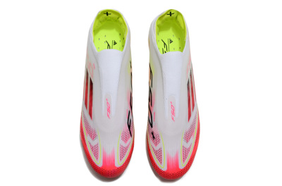 Unisex Adidas F50+ Elite Lightstrike Pro Laceless FG Football Boots - White/Red/Yellow