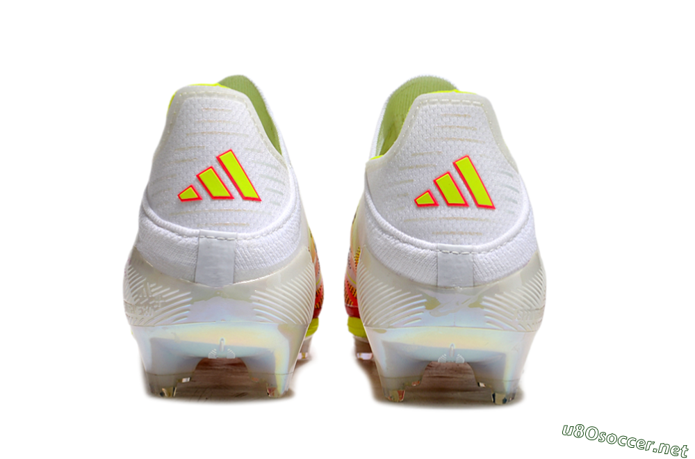 Unisex Adidas F50+ Elite Lightstrike Pro Laceless FG Football Boots - White/Red/Yellow 5