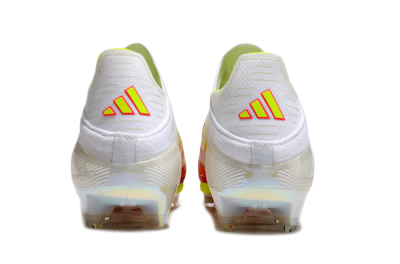 Unisex Adidas F50+ Elite Lightstrike Pro Laceless FG Football Boots - White/Red/Yellow