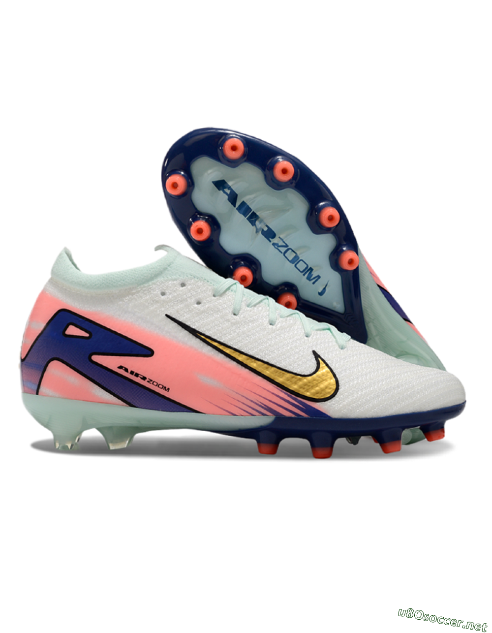 Men's Nike Air Zoom Mercurial Vapor 16 Elite AG Football Boots - Jade/Gold/Blue 2