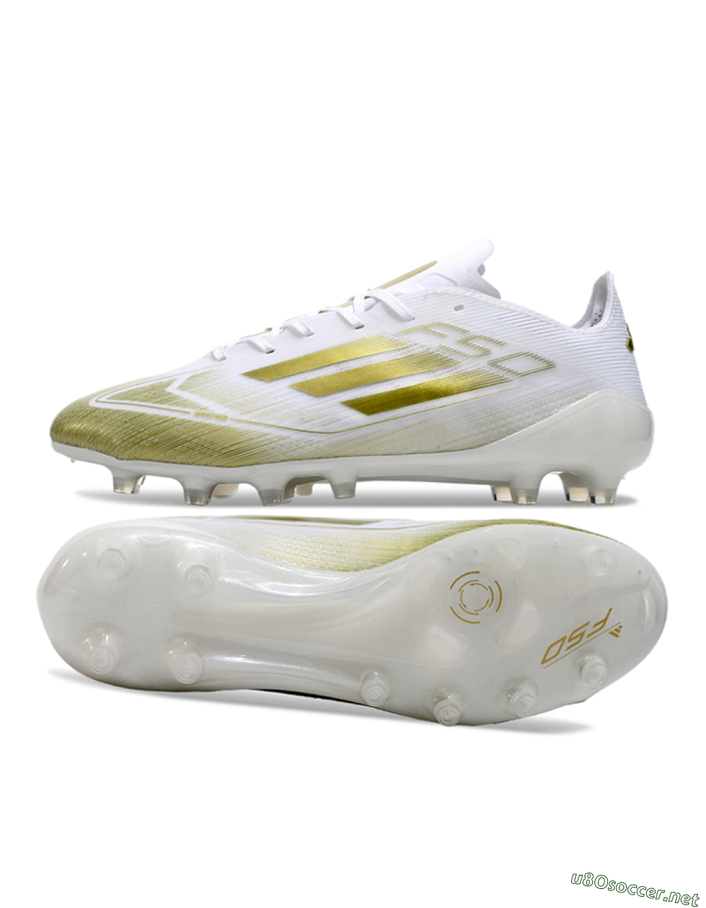 Men's Adidas F50 Elite AG Football Boots - White/Gold 1