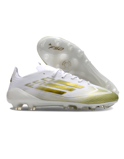 Men's Adidas F50 Elite AG Football Boots - White/Gold