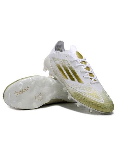 Men's Adidas F50 Elite AG Football Boots - White/Gold