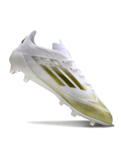 Men's Adidas F50 Elite AG Football Boots - White/Gold