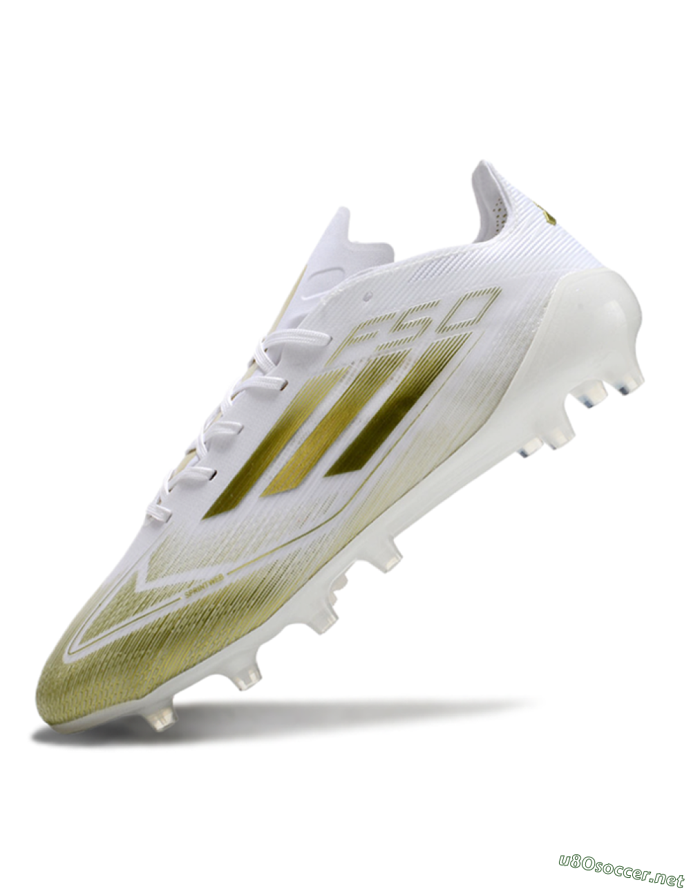 Men's Adidas F50 Elite AG Football Boots - White/Gold 5