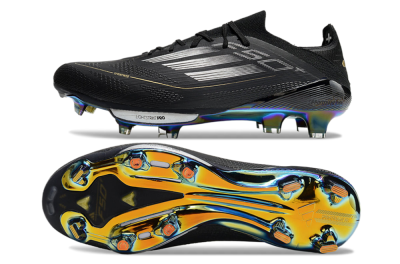 Unisex Adidas F50+ Lightstrike Pro Elite FG Football Boots - Black/Silver/Gold