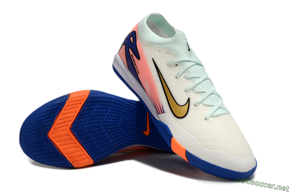 Unisex Nike Air Zoom Mercurial Vapor 16 Elite IC Football Shoes - Jade/Gold/Blue 3