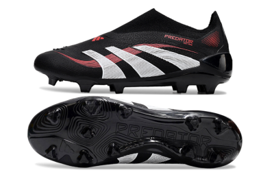 Unisex Adidas Predator Elite Laceless FG Football Boots - Black/Red/White