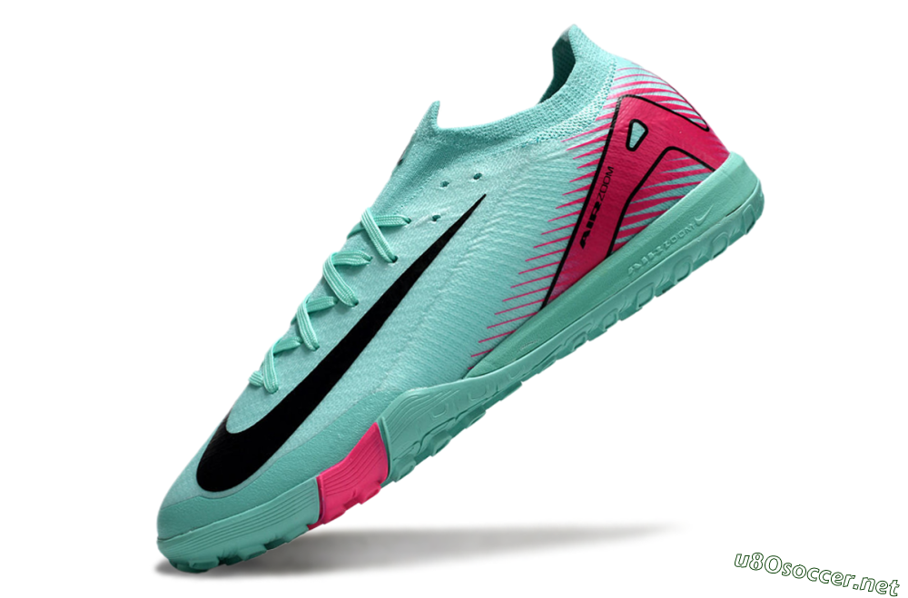 Men's Nike Air Zoom Mercurial Vapor 16 Elite TF Football Shoes - Jade/Black/Red 5