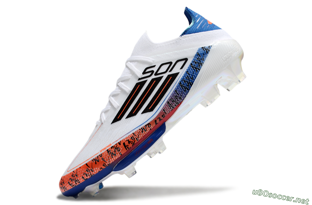 Men's Adidas F50 Elite Lightstrike Pro FG Football Boots - White/Orange/Blue 5