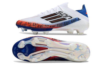 Men's Adidas F50 Elite Lightstrike Pro FG Football Boots - White/Orange/Blue