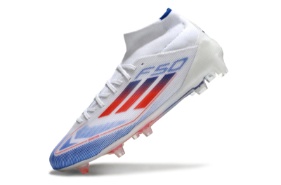 Men's Adidas F50 Elite Mid FG Football Boots - White/Blue/Red