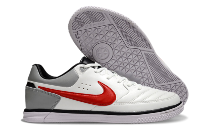 Men's Nike Street Gato IC Football Shoes - White/Red/Silver