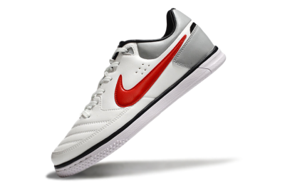 Men's Nike Street Gato IC Football Shoes - White/Red/Silver