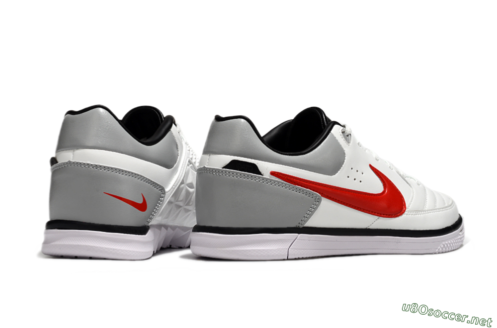Men's Nike Street Gato IC Football Shoes - White/Red/Silver 6