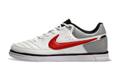 Men's Nike Street Gato IC Football Shoes - White/Red/Silver