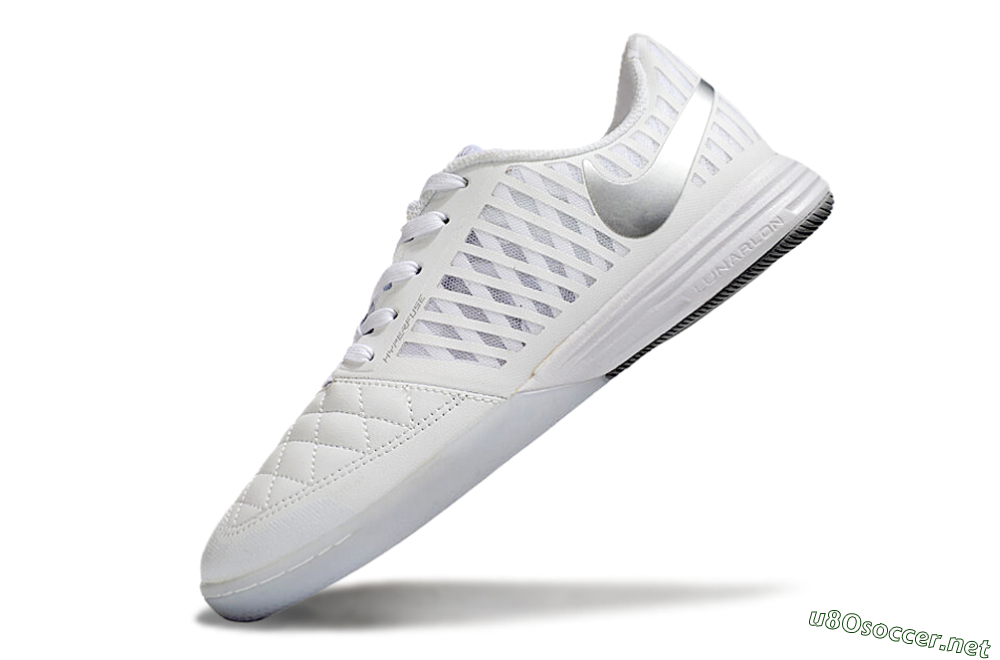 Men's Nike Lunar Gato 2 IC Football Shoes - Beige/Silver/White 5