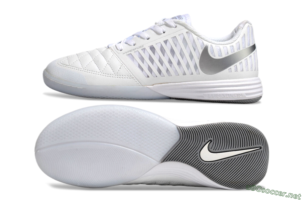 Men's Nike Lunar Gato 2 IC Football Shoes - Beige/Silver/White 1