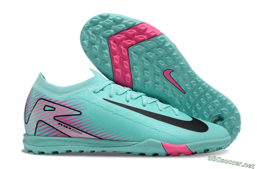 Unisex Nike Air Zoom Mercurial Vapor 16 Elite TF Football Shoes - Jade/Black/Pink 2