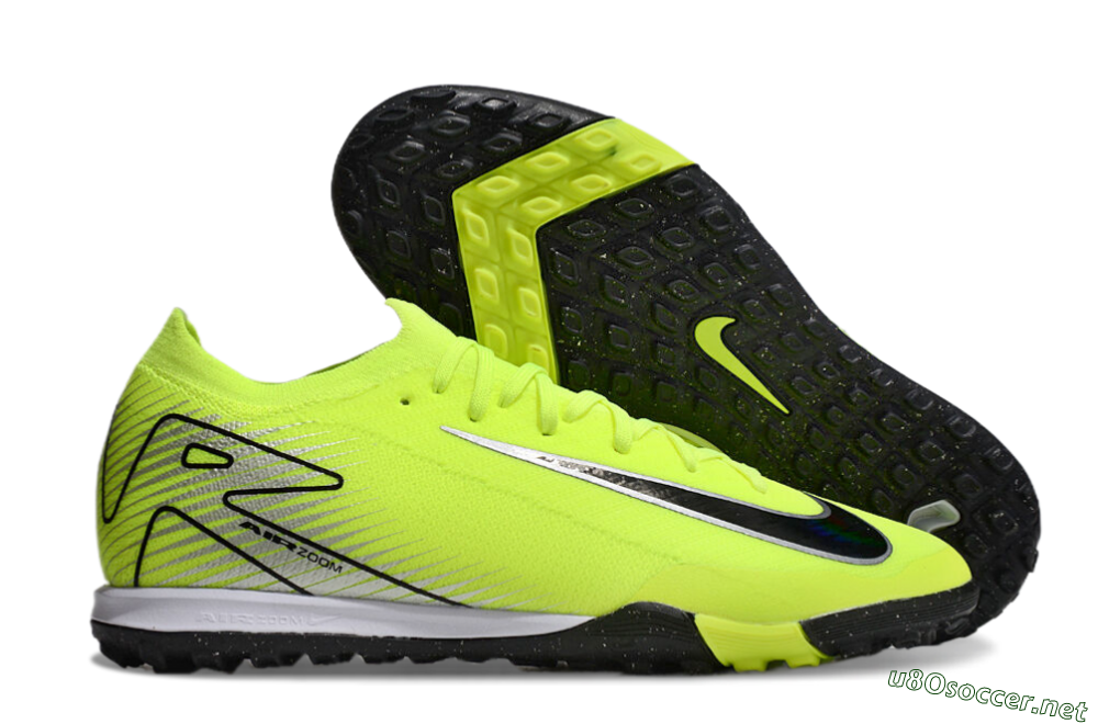 Unisex Nike Air Zoom Mercurial Vapor 16 Elite TF Football Shoes - Yellow/Black/Silver 2