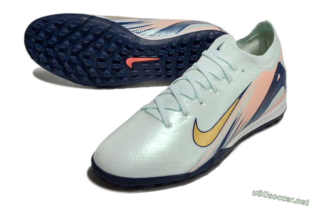 Unisex Nike Air Zoom Mercurial Vapor 16 Elite TF Football Shoes - Jade/Gold/Blue 3