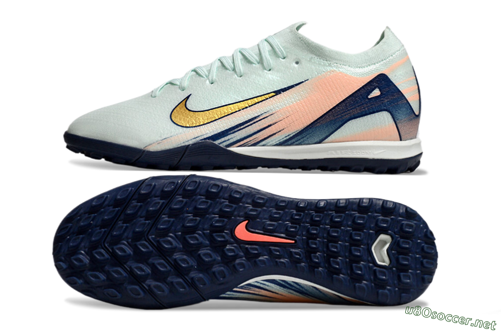 Unisex Nike Air Zoom Mercurial Vapor 16 Elite TF Football Shoes - Jade/Gold/Blue 1