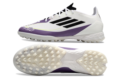 Unisex Adidas F50 Elite TF Football Shoes - White/Black/Purple
