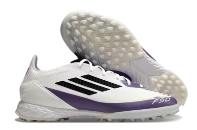 Unisex Adidas F50 Elite TF Football Shoes - White/Black/Purple