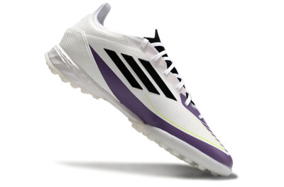 Unisex Adidas F50 Elite TF Football Shoes - White/Black/Purple