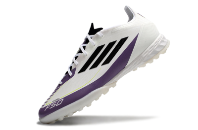 Unisex Adidas F50 Elite TF Football Shoes - White/Black/Purple