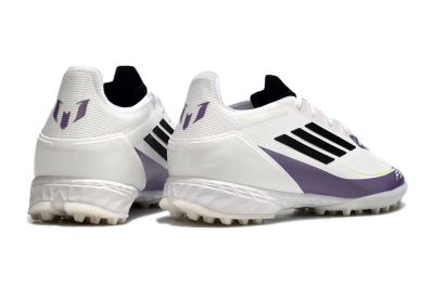 Unisex Adidas F50 Elite TF Football Shoes - White/Black/Purple