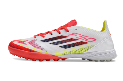 Men's Adidas F50 Elite TF Football Shoes - White/Red/Yellow