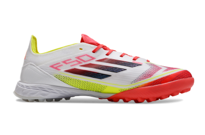 Men's Adidas F50 Elite TF Football Shoes - White/Red/Yellow