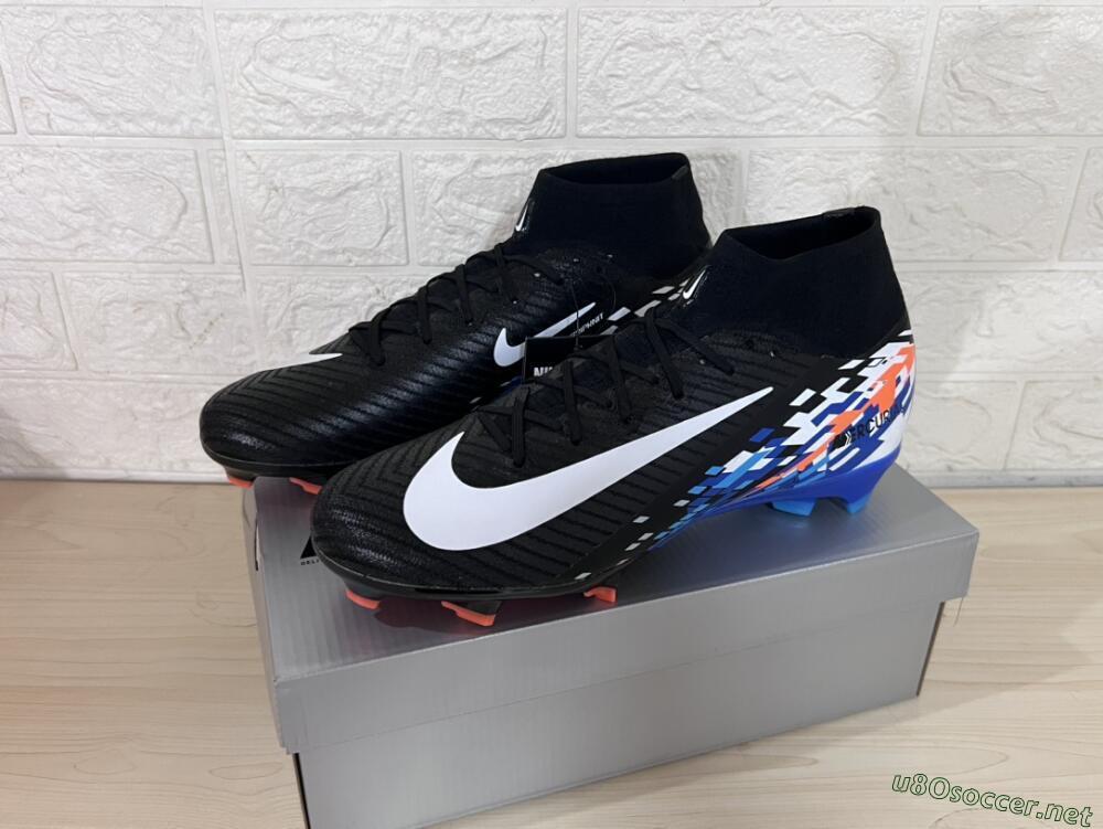Unisex Nike Air Zoom Mercurial Superfly 10 Elite FG Football Boots - Black/Blue/Orange