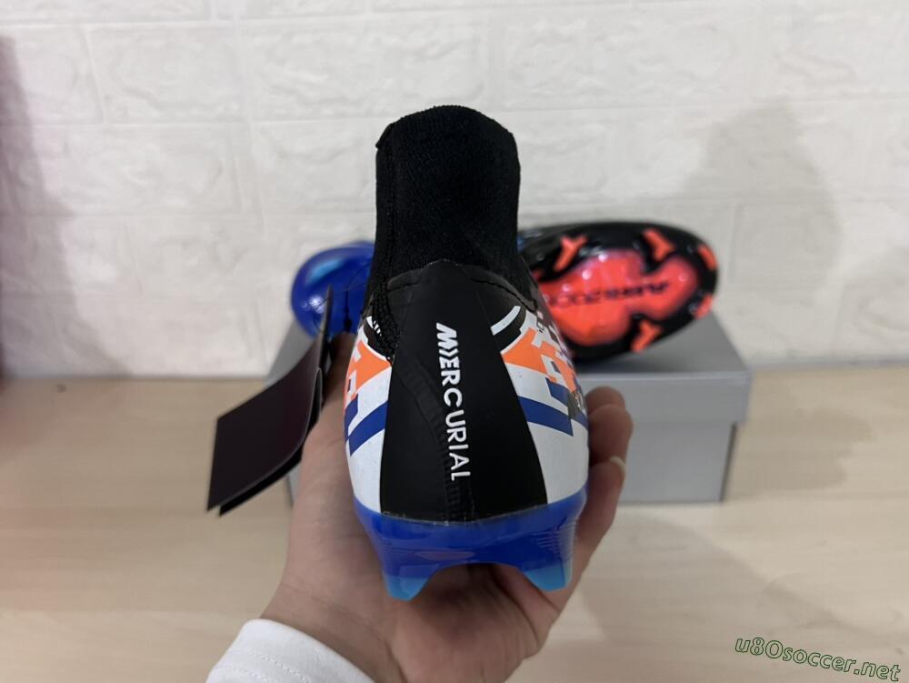 Unisex Nike Air Zoom Mercurial Superfly 10 Elite FG Football Boots - Black/Blue/Orange